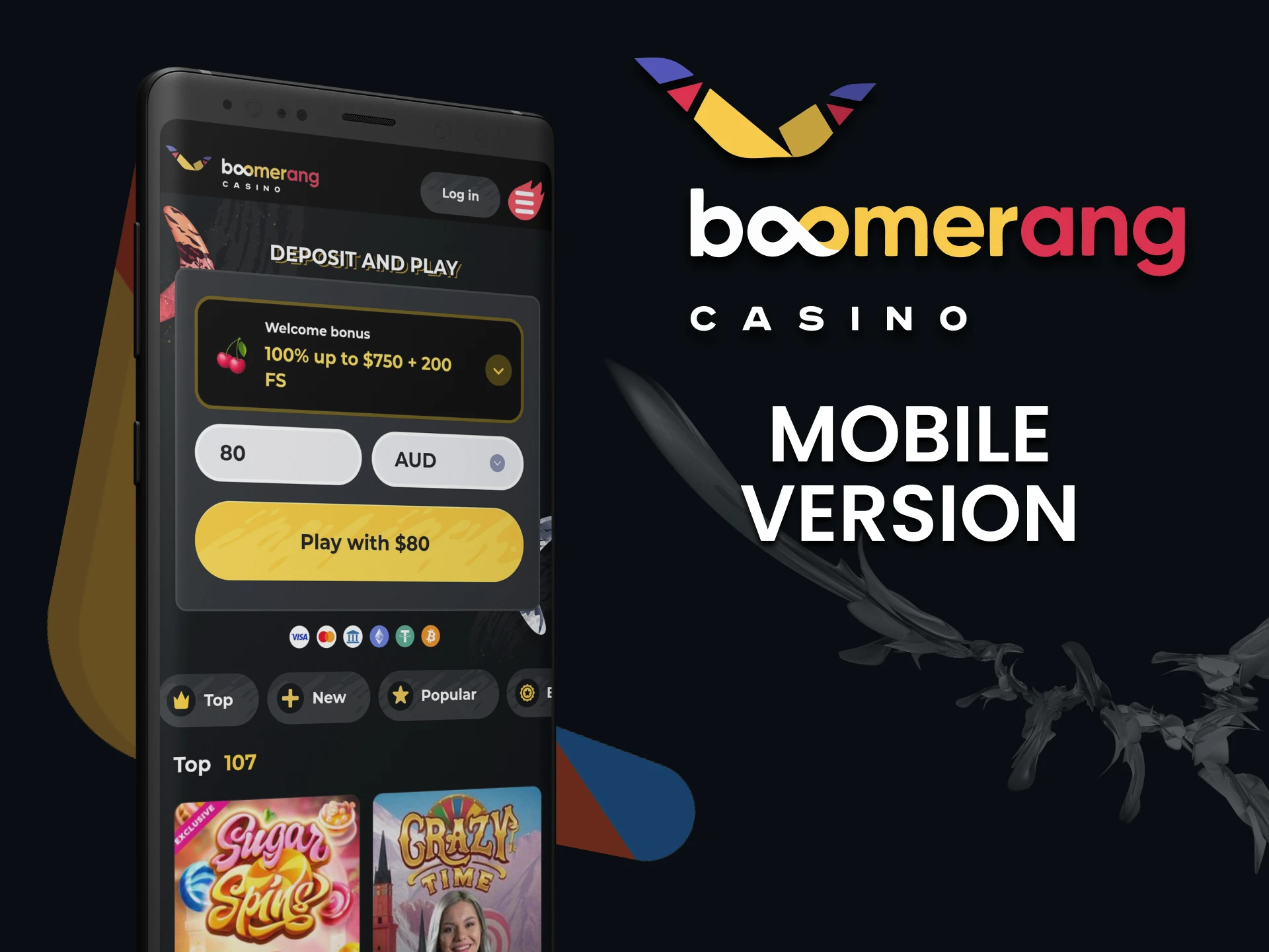 We will tell you everything about the mobile version of Boomerang Casino.