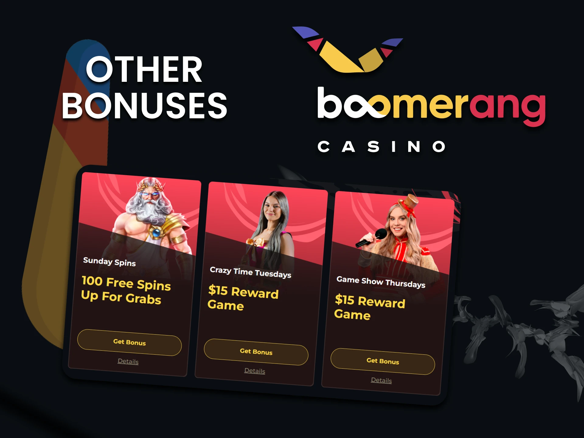 Find out what bonuses Boomerang Casino gives to its users.